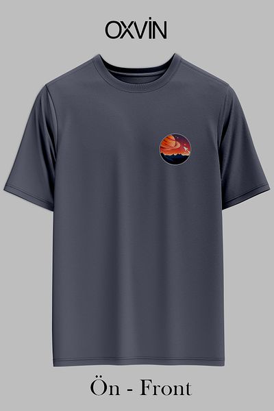 OXVİN MISIUNEA DE EXPLORE Tricou unisex supradimensionat cu imprimeu pe spate și față (MĂRIME LÂNGĂ)