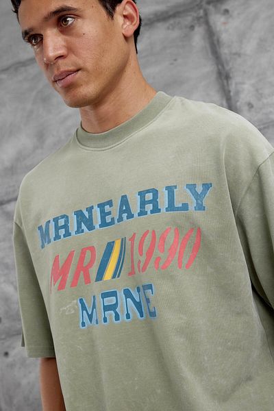 NOMARC Πράσινο μπλουζάκι Mrnearly Written Oversize