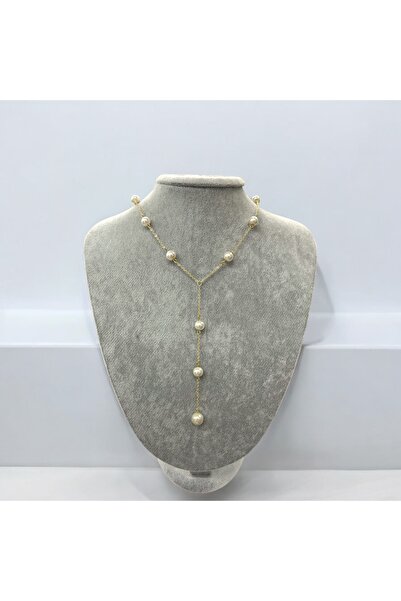 Esdem Accessories قلادة Y مع اللؤلؤ