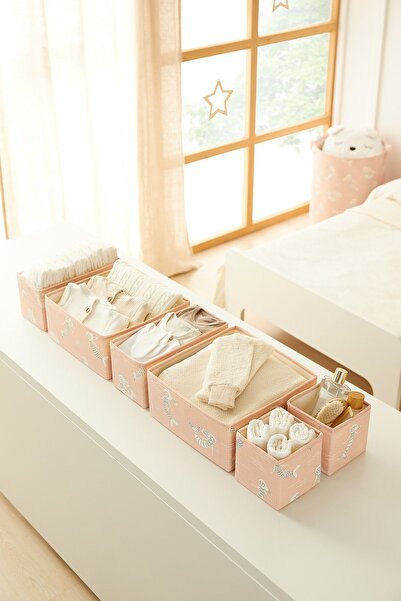 Ocean Home Textile 6'lı Deniz Kızı Çekmece İçi Dolap Çamaşır Düzenleyici Çocuk Odası Saklama Kutu Organizer Set