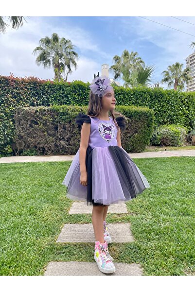 İPEKACOUTURE Kuromi Kiz Çocuk Elbise