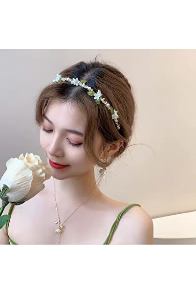 Asteria Jewelry Coroană de mireasă cu perle și detalii florale - Bandă de păr...