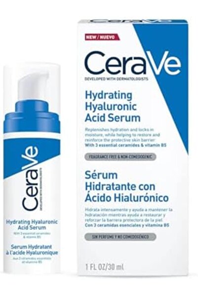 CeraVe Hydrating Hyaluronic Acid Serum | 30ml/1oz | Day & Night Facial Serum ...