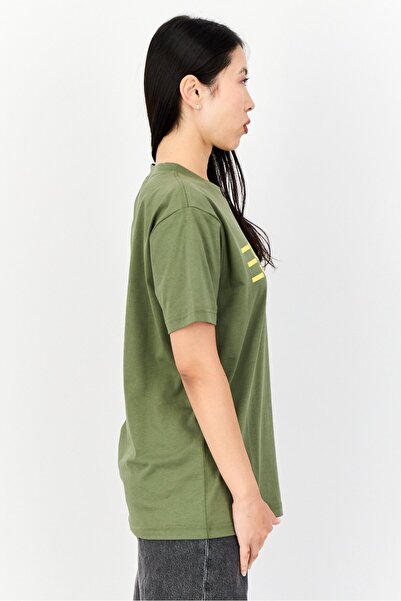 Esprit Women Crew Neck Short Sleeve Brand Logo T-Shirt, Olive