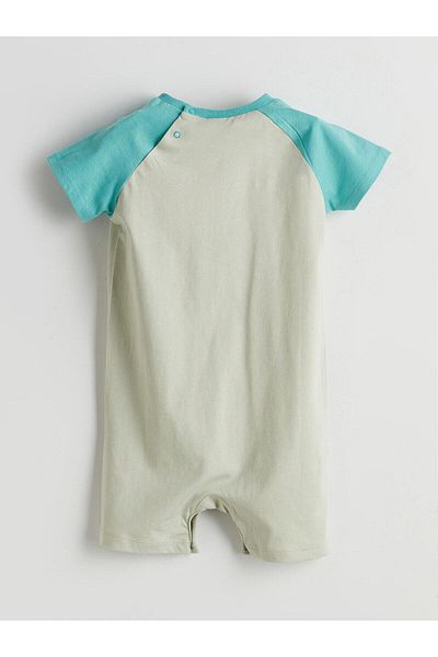 LC Waikiki Lcw Baby Green Crew Neck Baby Boy Combed Cotton Jumpsuit