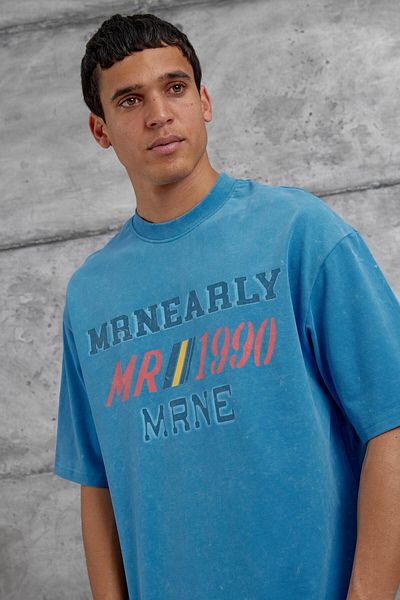 NOMARC Tricou oversize albastru Mrnearly scris
