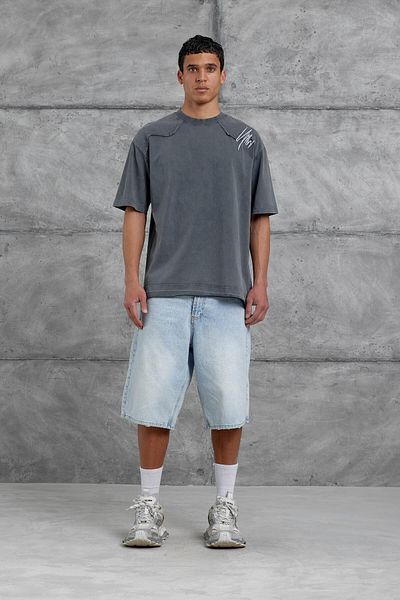 NOMARC Καπνιστό Μπλουζάκι Oversize που πλένεται