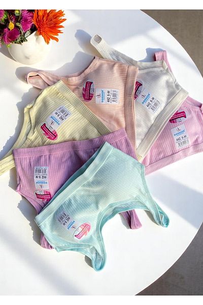 Kossiga Tricou pentru fetiță, 3 piese, cu bretele late, din bumbac colorat, lycra