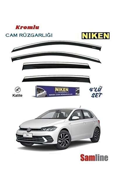 Niken VW Polo (2021-2024) Kromlu Cam Rüzgarlığı 4'lü Set
