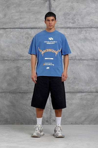 NOMARC Tricou oversize albastru Areswing scris