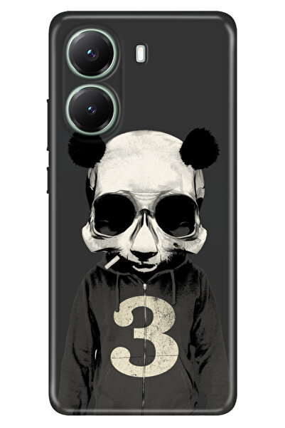 POCO X7 Pro Telefon Kılıfı Dekoratif Silikon Baskılı Kapak Skull Panda