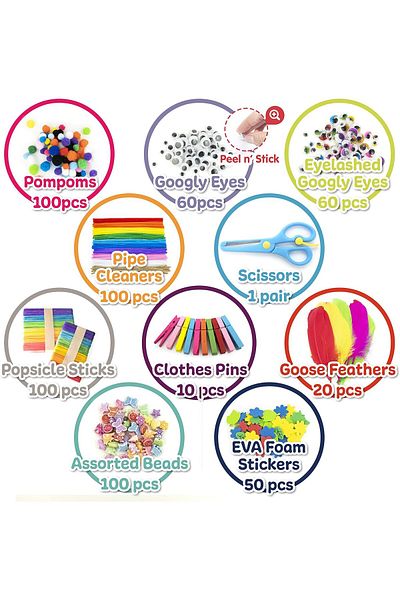 Yelajoy Kids Arts and Crafts Supplies Set, DIY, Perfect for Toddlers, School Projects and Homeschool