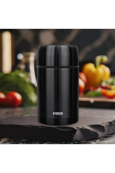 Noveen Thermos for soup/food NOVEEN TB955 800ml, Double wall, Stainless steel, Carrying case, Black