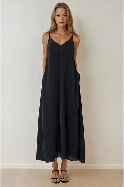 Hiccup V-Neck A-Form Maxi Dress