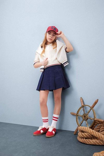 DeFacto New Season Girl's Pleated Gabardine Skirt