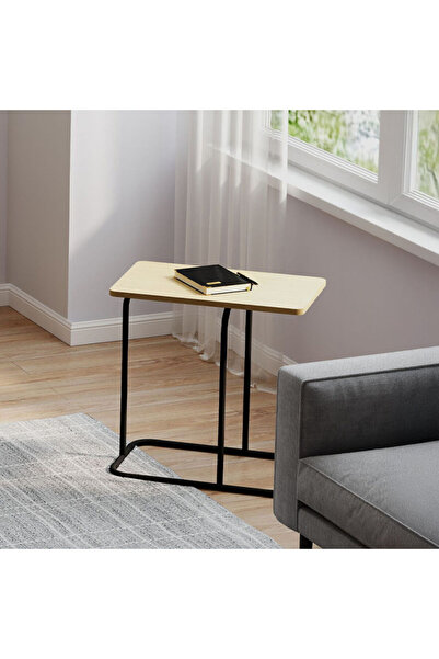 Adore Mobilya Stix Çok Amaçlı Sehpa - Ceviz / Siyah 50x30x50 cm