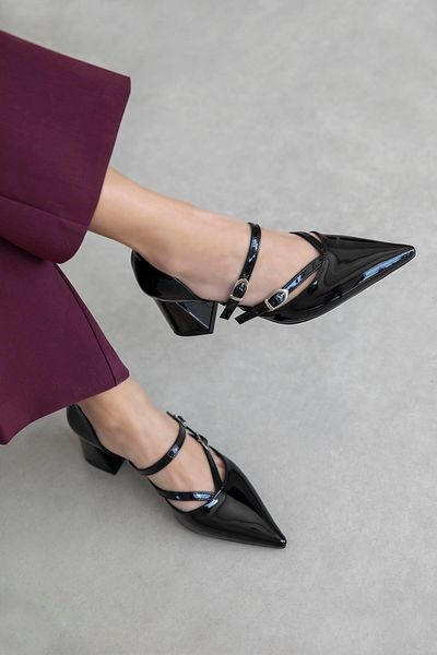 STRASWANS Stana Women's Patent Leather Heeled Shoes Black