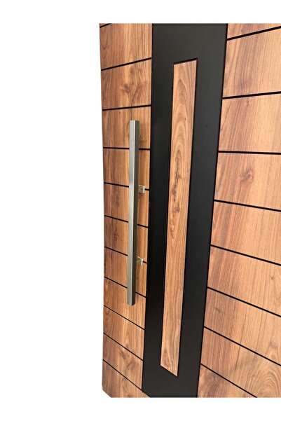 HOMDEP Çelik Kapı Çekme Tutma Kolu Kare Model Renk: Saten ( Gümüş Gri ) 100cm