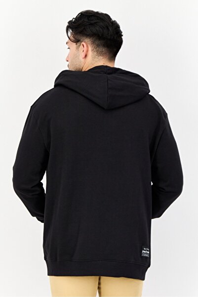 PAUL FRANK Men Printed Long Sleeves Full Zip Hoodie, Black