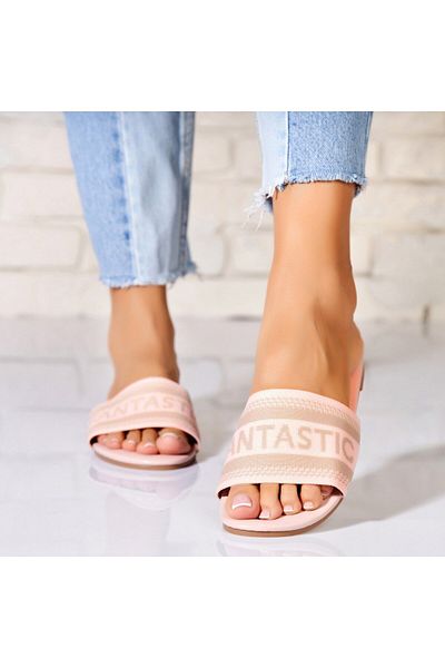 Joana Slippers/Slippers Roz din Textil Khya