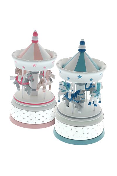 GiftExpress Musical Carousel Horses - Blue