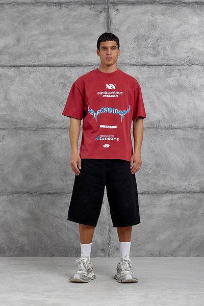 NOMARC Κόκκινο μπλουζάκι Areswing Written Oversize