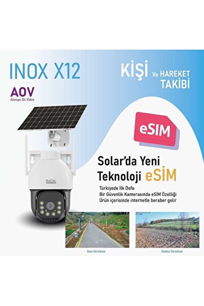 Genel Markalar İNOX X12 E-Sim Solar Kamera 4mp