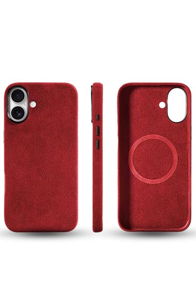 megaMobile megaMOBILE® Alcantara case for iPhone 16 Plus, red