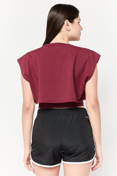 adidas Women Sportswear Fit Cap Sleeve Training Crop Top, Maroon