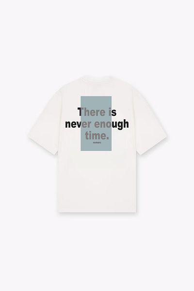 NOMARC White Never Enough Written Dirty Sleeve T-shirt