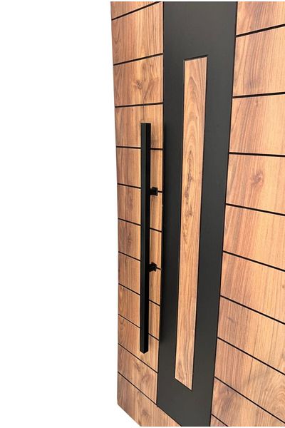 HOMDEP Steel Door Pull Handle Square Model Color Black 70cm