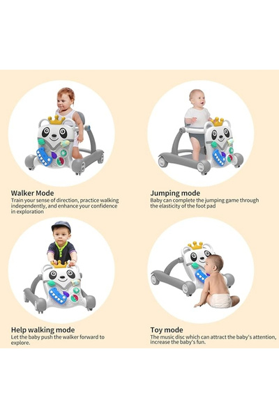 MAAS 3 in 1 Baby Walker, Baby Push Walker, Foldable Walker for Toddlers with Music in Steering Wheel