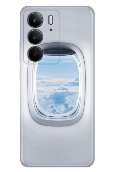 realme C75 (Rmx3941) Case Decorative Silicone Printed Cover Airplane Window