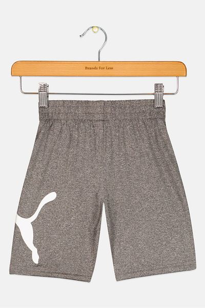Puma Kids Boy Brand Logo Training Short, Charcoal Heather