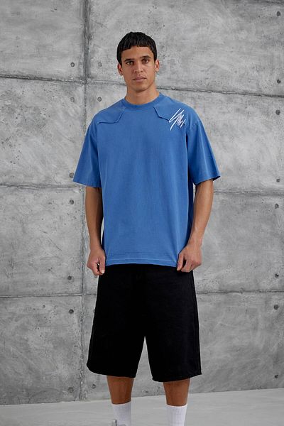NOMARC Tricou oversize albastru cu spălat
