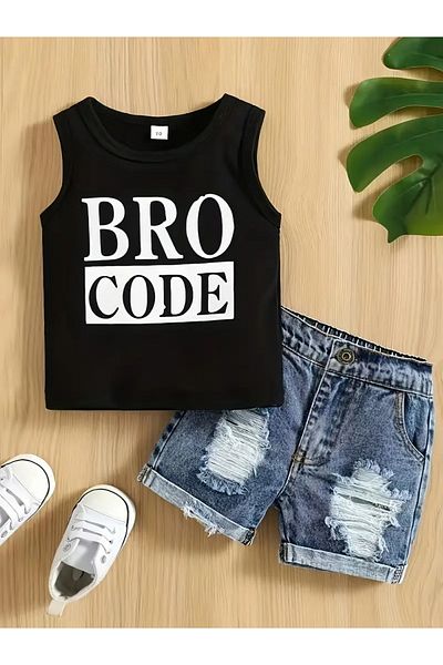 Machetta Tricou cu imprimeu Bro Code pentru băiat