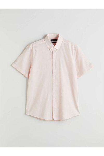 LC Waikiki Regular Fit Short Sleeve Linen Blended Men's Shirt