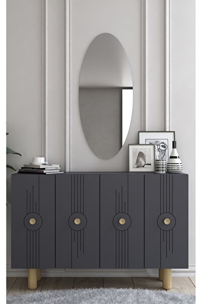 cantek dizayn WOİSECT (KM120) BOHEM KONSOL,ÇOK AMAÇLI DOLAP ANTRASİT-ANTRASİT