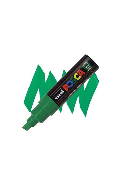 POSCA Marker cu vopsea PC-8K, vârf teșit de 8,0 mm - verde