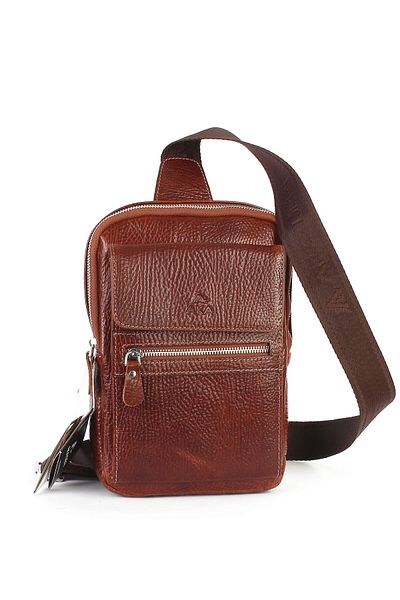 Aka Deri Tan Cross Leather Bag 205 63