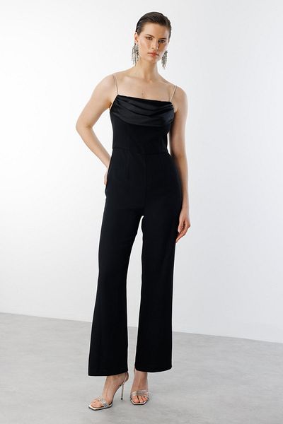 Ekol Jumpsuit with Stone Embroidered Straps and Degaje Detail