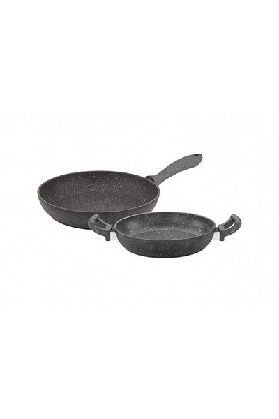 Tantitoni Granite 2-Piece Pan and Saucepan Set 28/20 cm Gray