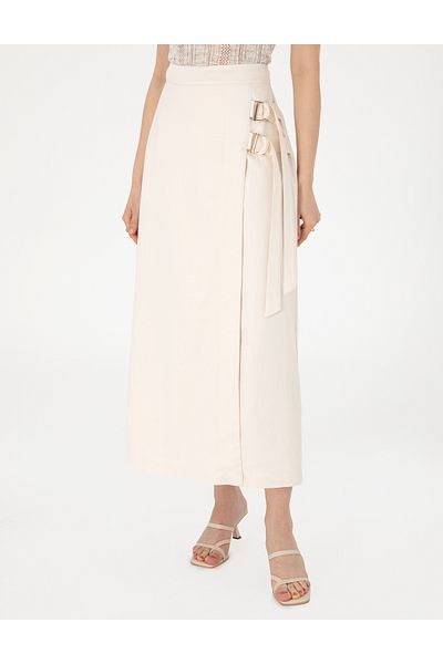 Pierre Cardin Ecru A-Line Woven Skirt 50301232 -Vr019