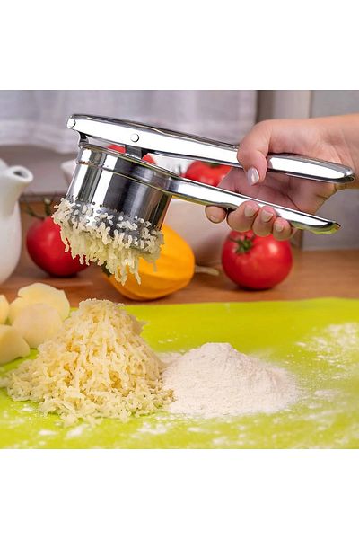 EceAksesuar Stainless Steel Potato Masher Large Chamber Potato Masher Fruit Masher Potato Masher Puree Maker