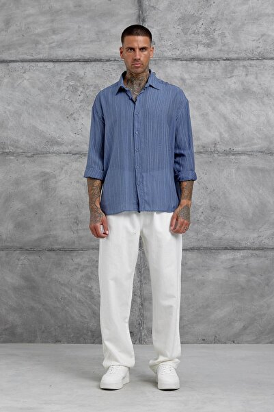 NOMARC Індіго сірчано-червона модель оверсайз сорочка