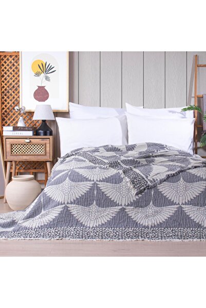 serenıa Linda Gri Müslin Yatak Örtüsü 240x260 cm
