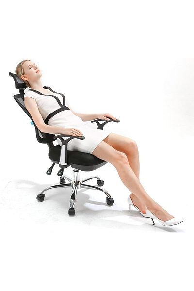 SIHOO SIHOOM56-301 Ergonomic Office Chair – Adjustable Headrest Mesh Comfort Black