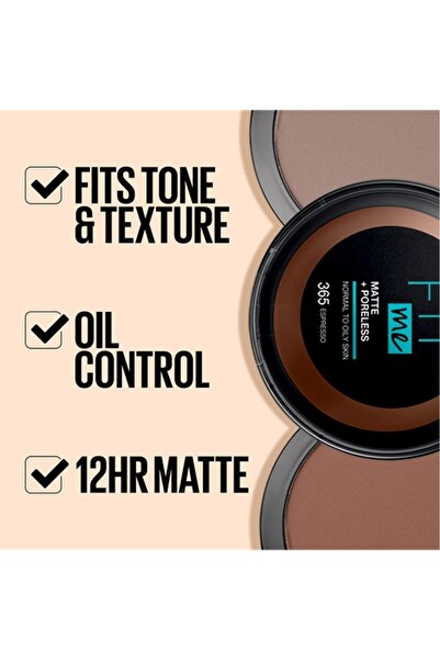 Maybelline New York "بودرة الوجه فيت مي مات آند بورليس من مايبيلين نيويورك، 130 بيج فاتح، 54 جم "