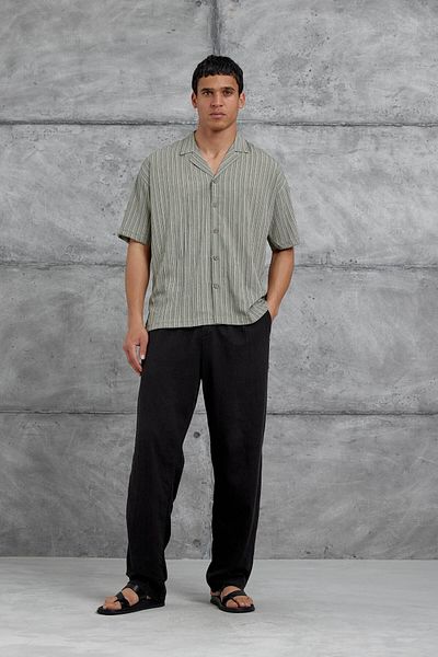 NOMARC Πράσινο πουκάμισο Mrk ριγέ Oversize
