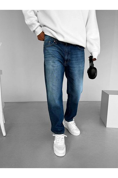 ablukaonline Сини мъжки дънки Boyfriend Fit от 100% памук